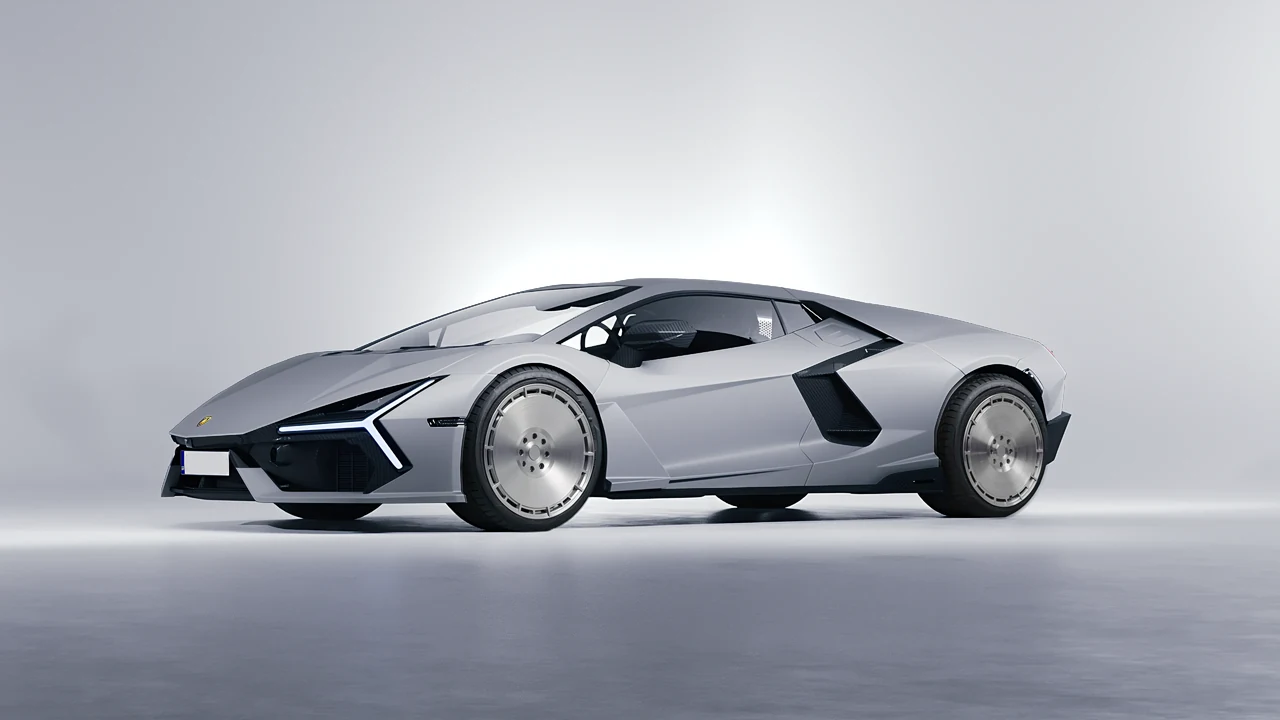 Lamborghini Revuelto 2023 on RDB LA Zero forged wheels, front three-quarter view