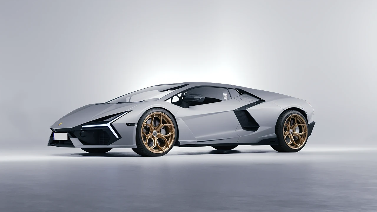 Lamborghini Revuelto 2023 on HRE Performance Wheels S111SC forged wheels, front three-quarter view