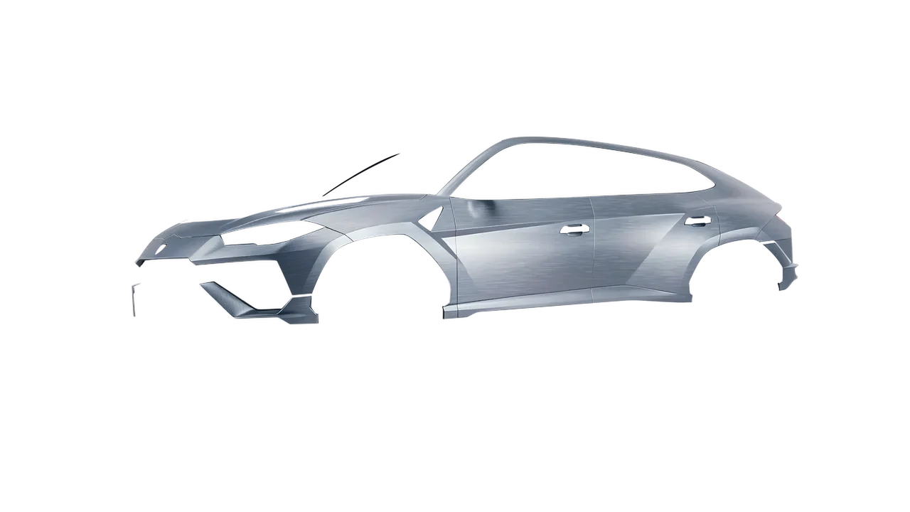 Lamborghini Urus Performante 2024 wrapped in Brushed Aluminum (Avery Dennison SW900-812-X), front three-quarter view