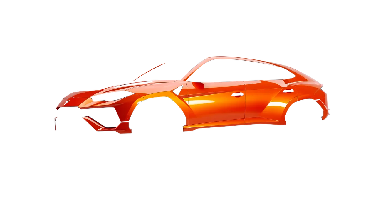 Lamborghini Urus Performante 2024 wrapped in Fiery Orange (3M G364), front three-quarter view