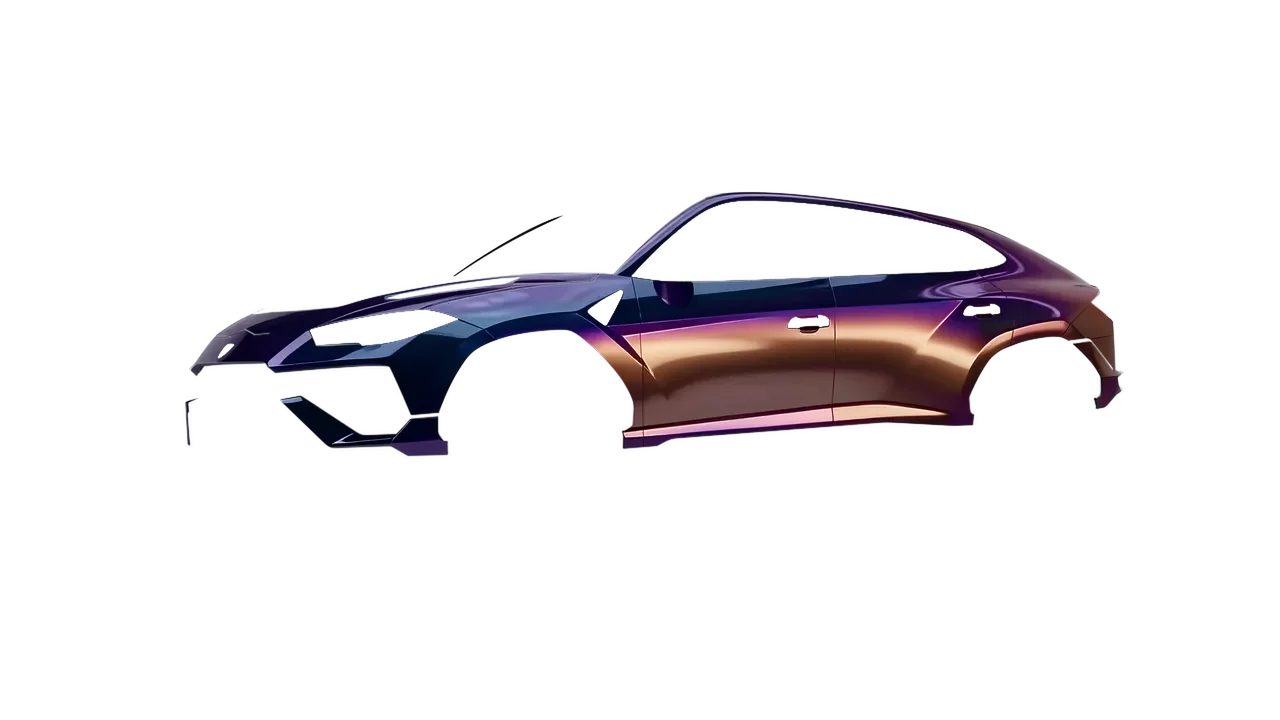 Lamborghini Urus Performante 2024 wrapped in Gloss Flip Deep Space (3M GP278), front three-quarter view
