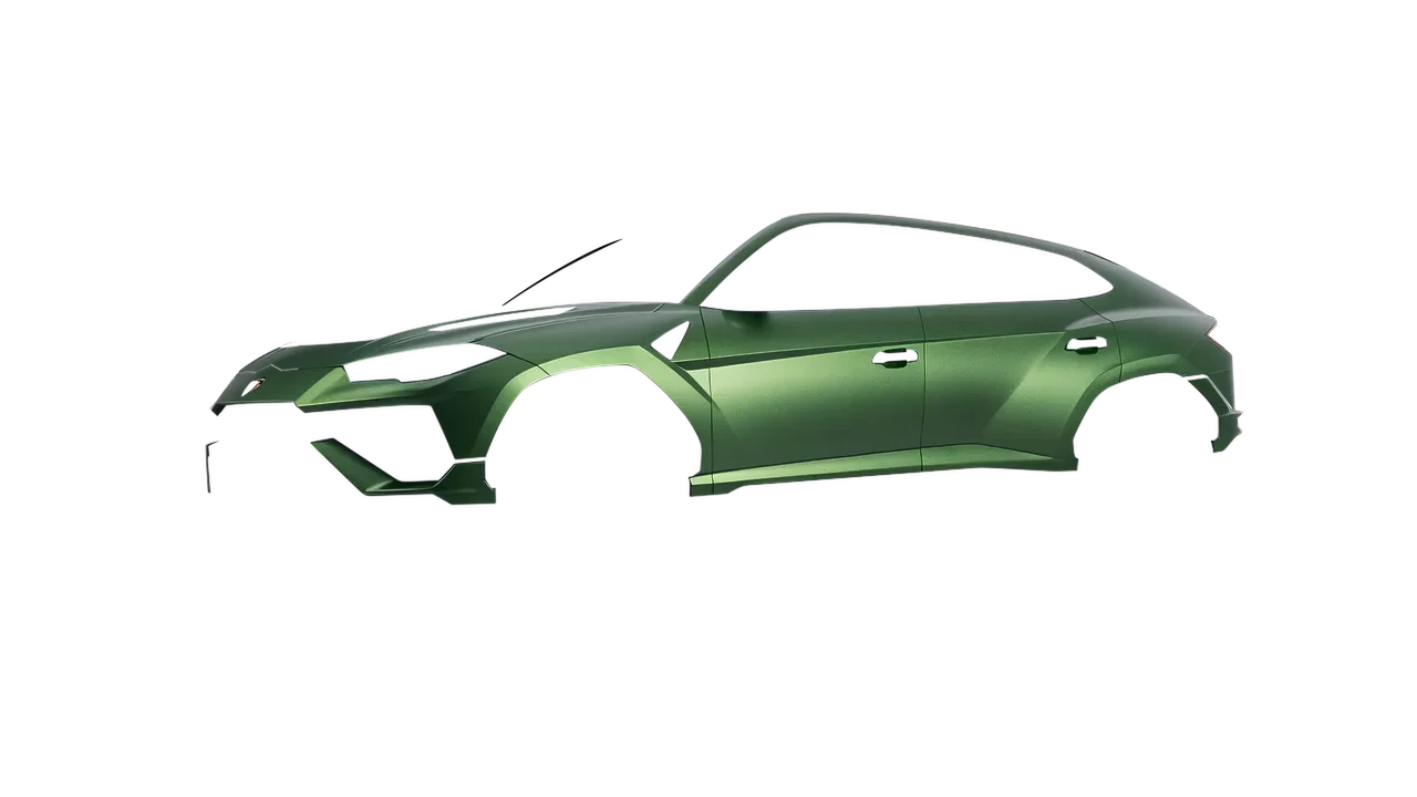 Lamborghini Urus Performante 2024 wrapped in Apple Green (Avery Dennison SW900-745-M), front three-quarter view