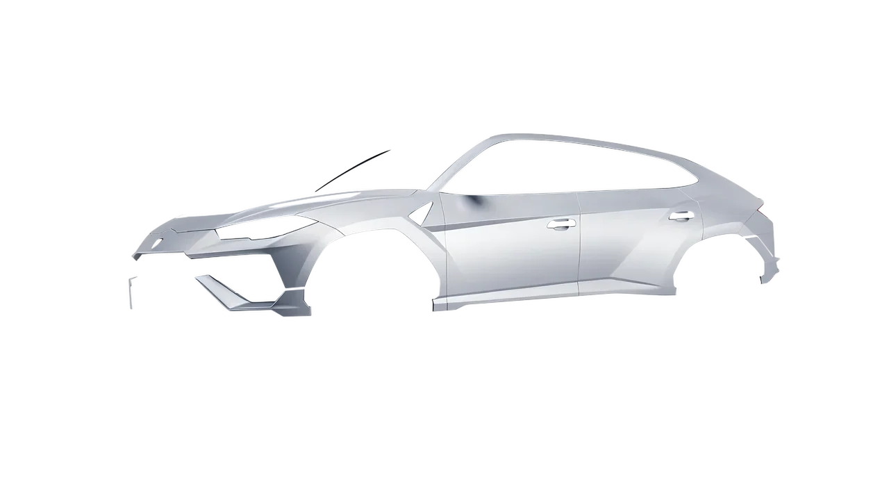 Lamborghini Urus Performante 2024 wrapped in Matte Silver (3M M21), front three-quarter view