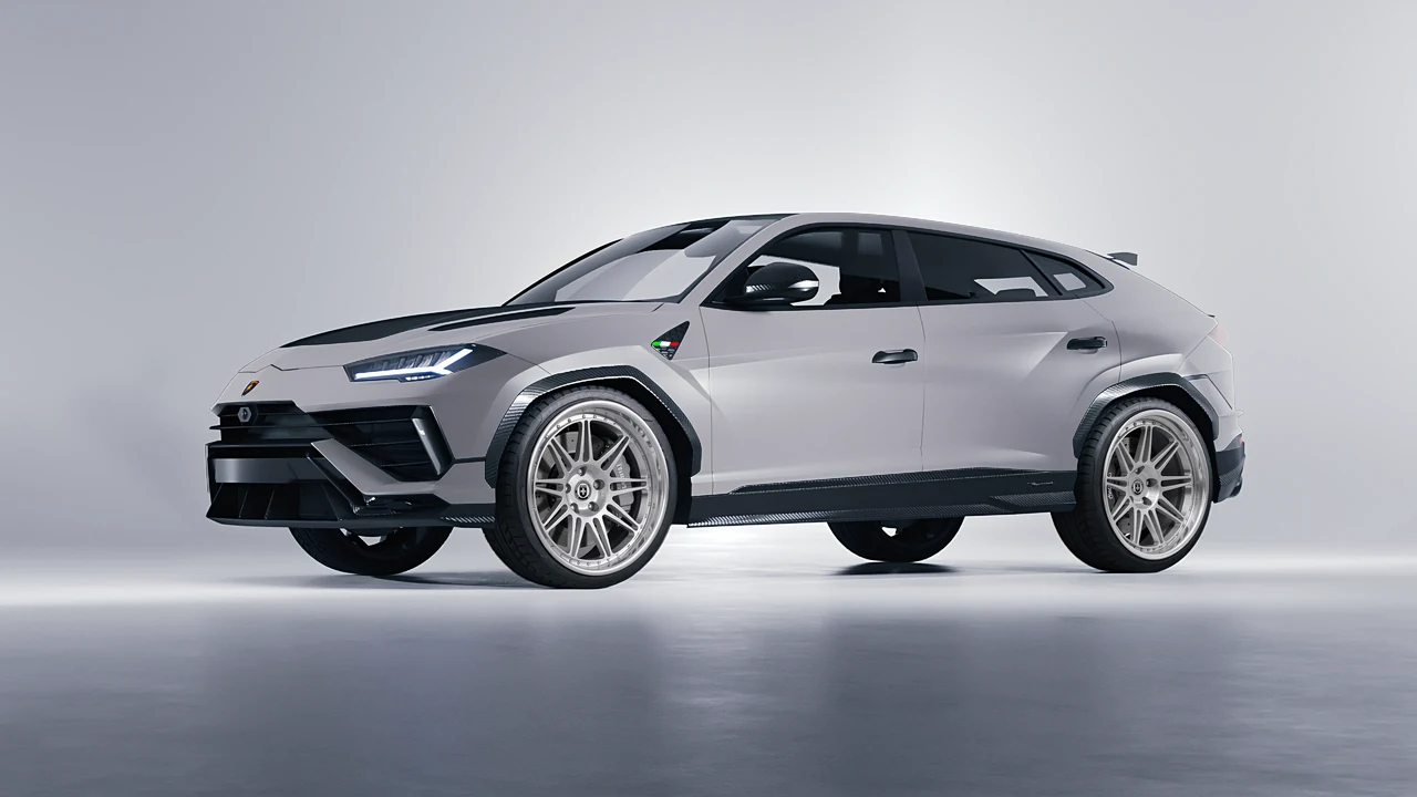 Lamborghini Urus Performante 2024 on HRE Performance Wheels 301 forged wheels, front three-quarter view
