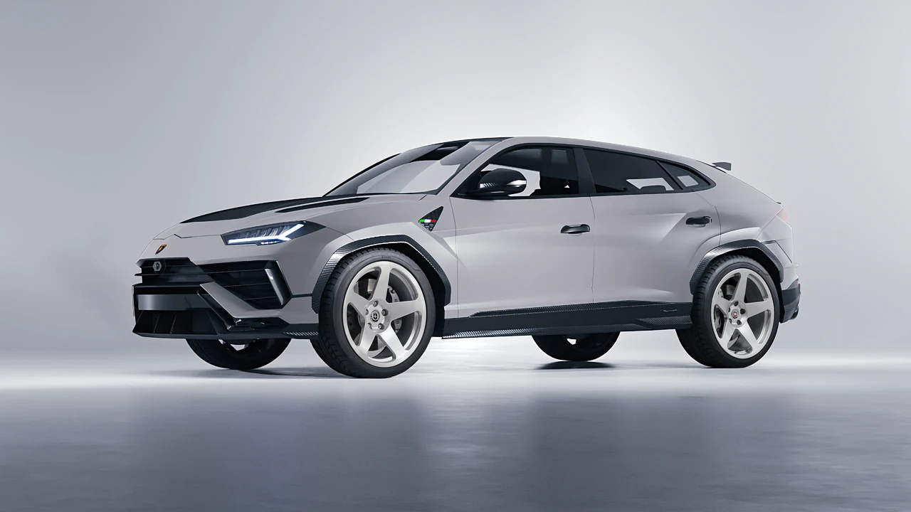Lamborghini Urus Performante 2024 on HRE Performance Wheels 305M forged wheels, front three-quarter view
