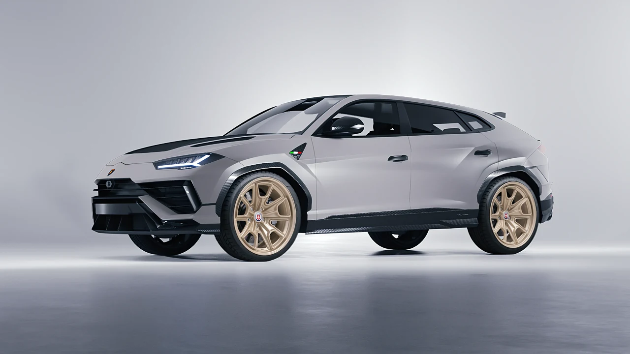 Lamborghini Urus Performante 2024 on HRE Performance Wheels 427M forged wheels, front three-quarter view