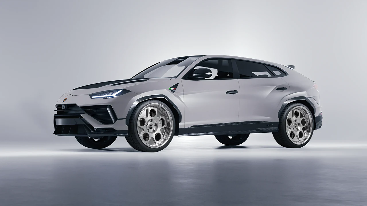 Lamborghini Urus Performante 2024 on HRE Performance Wheels 454 forged wheels, front three-quarter view