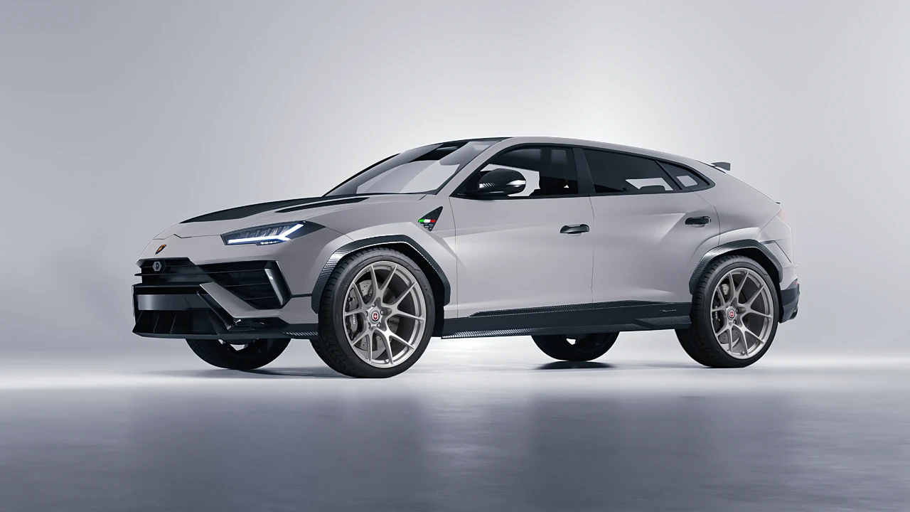 Lamborghini Urus Performante 2024 on HRE Performance Wheels 521M forged wheels, front three-quarter view