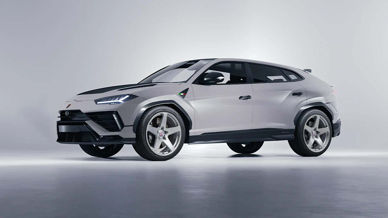 Lamborghini Urus Performante 2024 on HRE Performance Wheels 527M forged wheels, front three-quarter view