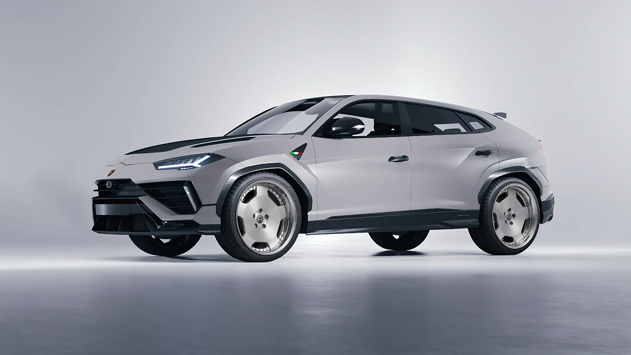 Lamborghini Urus Performante 2024 on HRE Performance Wheels 544 forged wheels, front three-quarter view