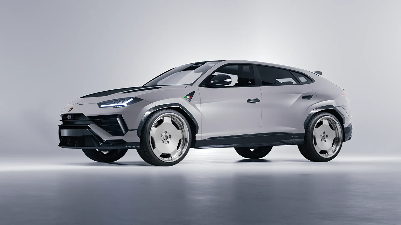 Lamborghini Urus Performante 2024 on HRE Performance Wheels 544C forged wheels, front three-quarter view