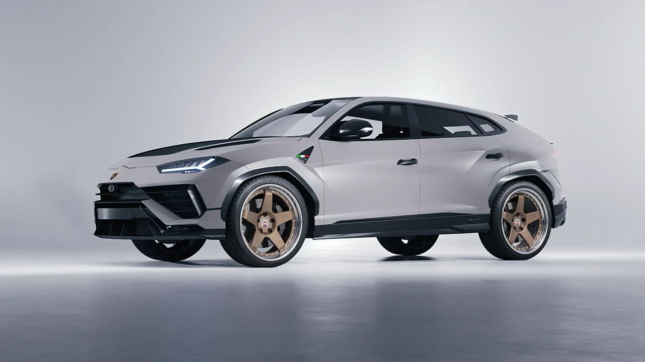 Lamborghini Urus Performante 2024 on HRE Performance Wheels C105 forged wheels, front three-quarter view