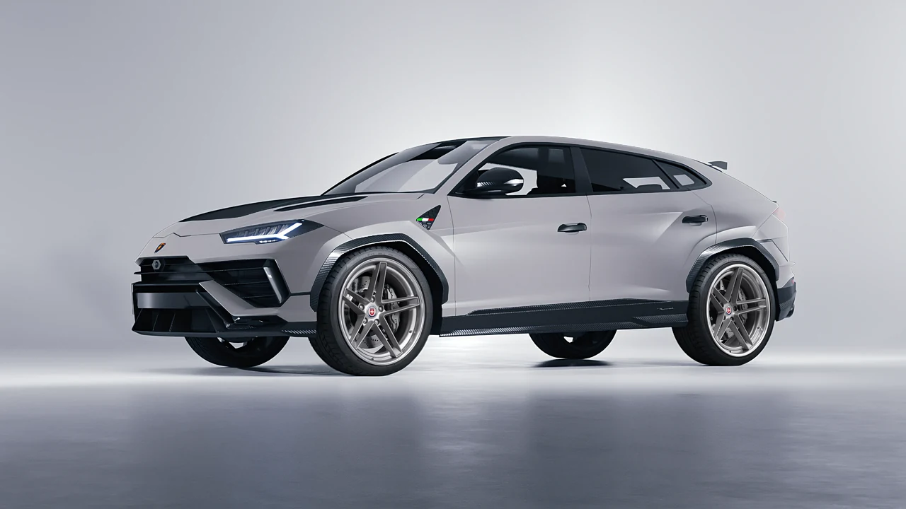 Lamborghini Urus Performante 2024 on HRE Performance Wheels G-Code forged wheels, front three-quarter view