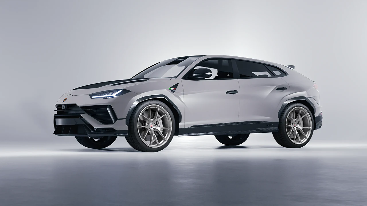 Lamborghini Urus Performante 2024 on HRE Performance Wheels P101 forged wheels, front three-quarter view
