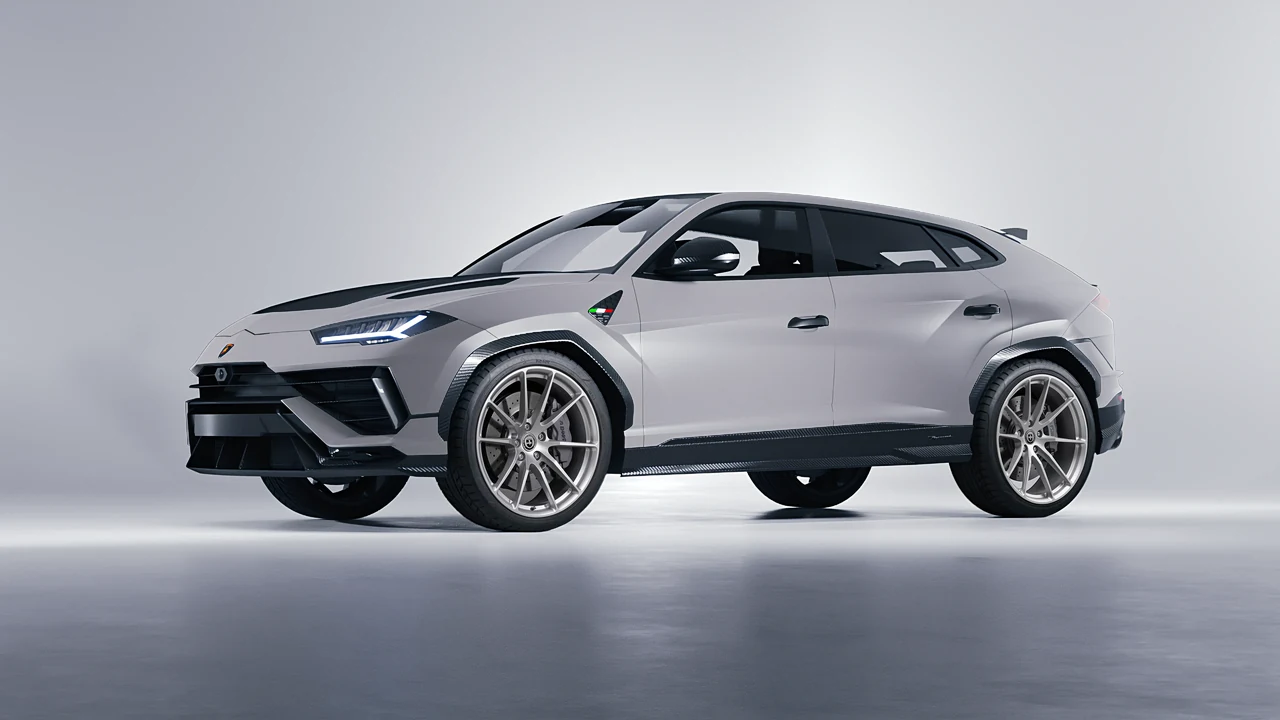 Lamborghini Urus Performante 2024 on HRE Performance Wheels P104 forged wheels, front three-quarter view