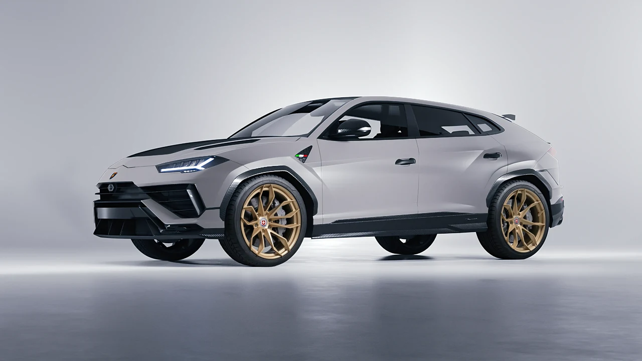 Lamborghini Urus Performante 2024 on HRE Performance Wheels S201H forged wheels, front three-quarter view