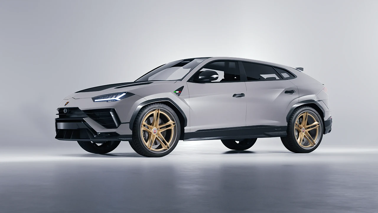 Lamborghini Urus Performante 2024 on HRE Performance Wheels S207H forged wheels, front three-quarter view