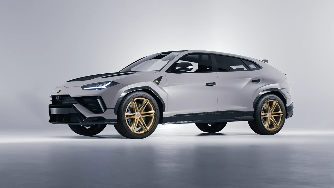 Lamborghini Urus Performante 2024 on HRE Performance Wheels S267H forged wheels, front three-quarter view