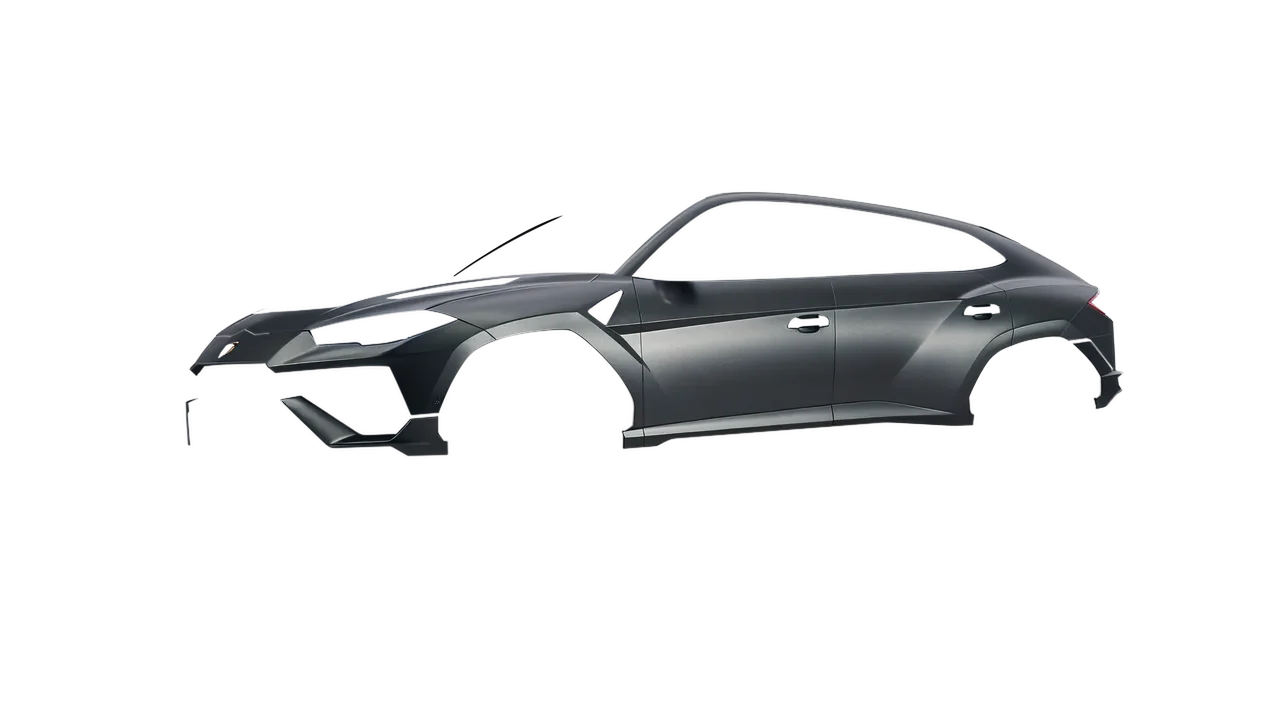 Lamborghini Urus Performante 2024 wrapped in Black Rock Grey (Avery Dennison SW900-823-M), front three-quarter view