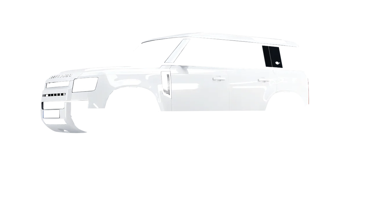 Land Rover Defender 110 2020 wrapped in Gloss White (3M G10), front three-quarter view