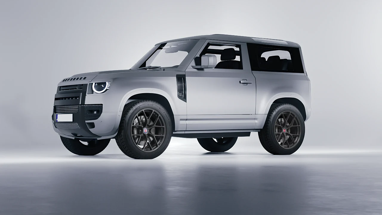 Land Rover Defender 90 V8 2022 on HRE Performance Wheels R161-Lightweight forged wheels, front three-quarter view
