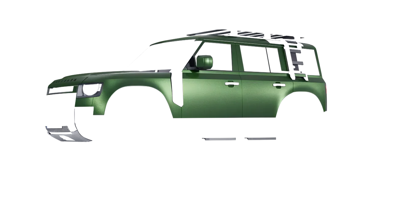 Land Rover Defender Explorer Pack 2021 wrapped in Apple Green (Avery Dennison SW900-745-M), front three-quarter view