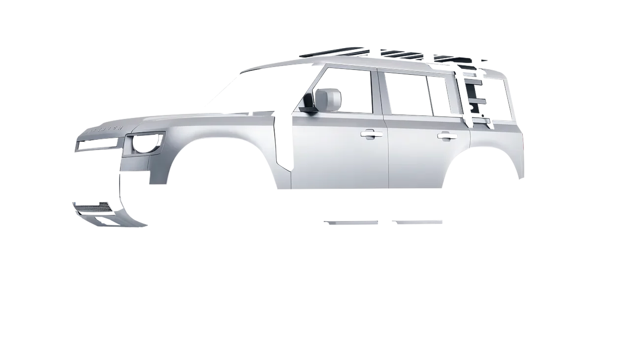 Land Rover Defender Explorer Pack 2021 wrapped in Matte Silver (3M M21), front three-quarter view