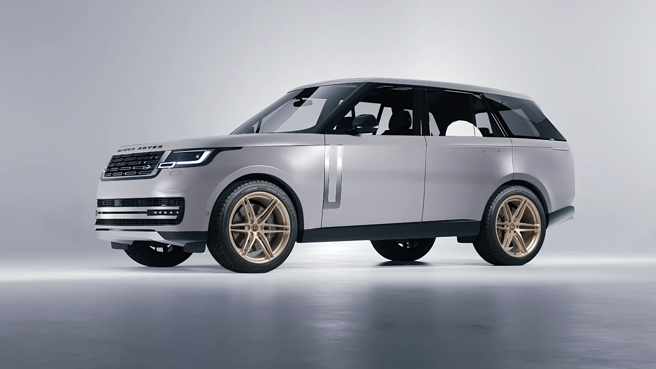 Land Rover Range Rover 2024 on HRE Performance Wheels P106 forged wheels, front three-quarter view