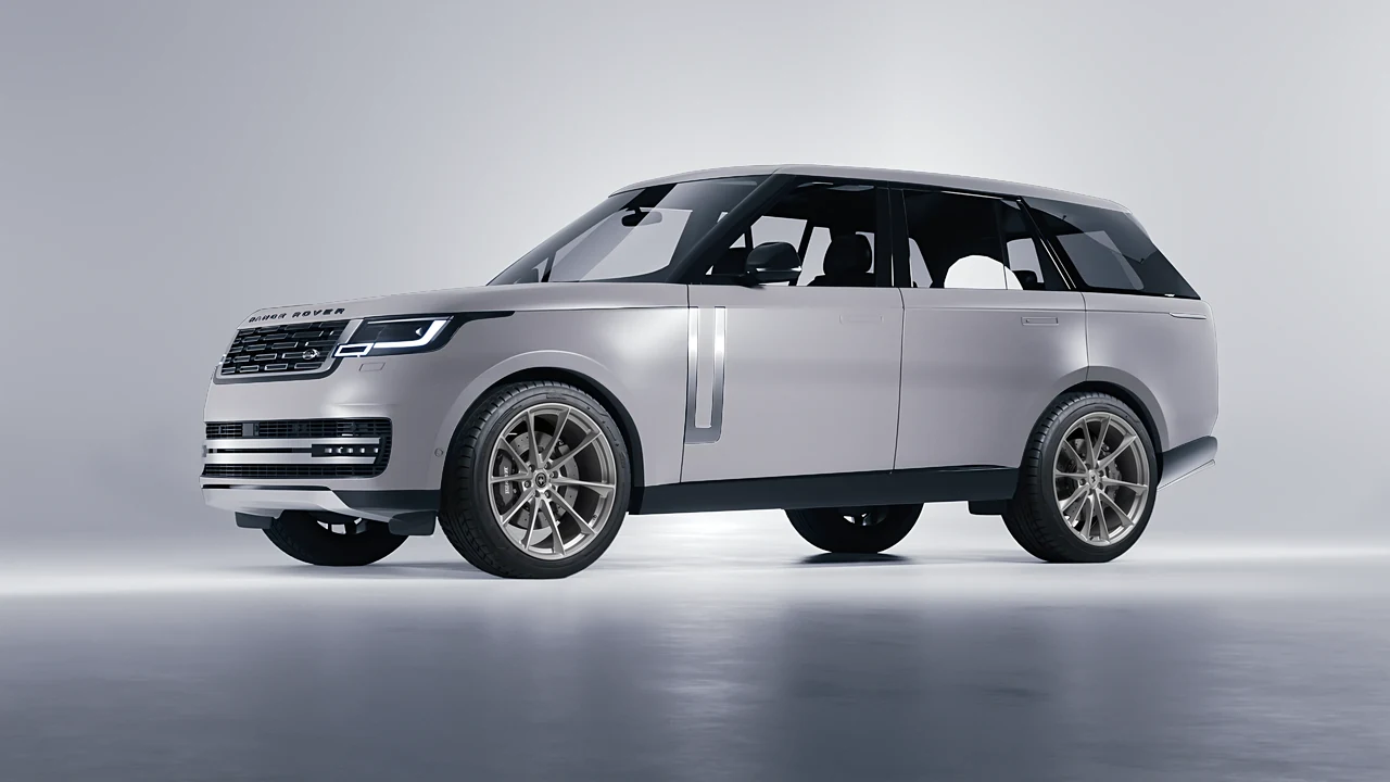 Land Rover Range Rover 2024 on HRE Performance Wheels P204 forged wheels, front three-quarter view