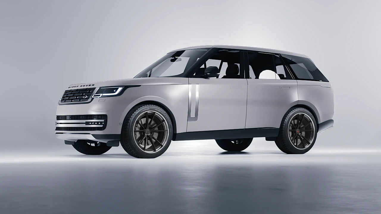 Land Rover Range Rover 2024 on HRE Performance Wheels S104 forged wheels, front three-quarter view