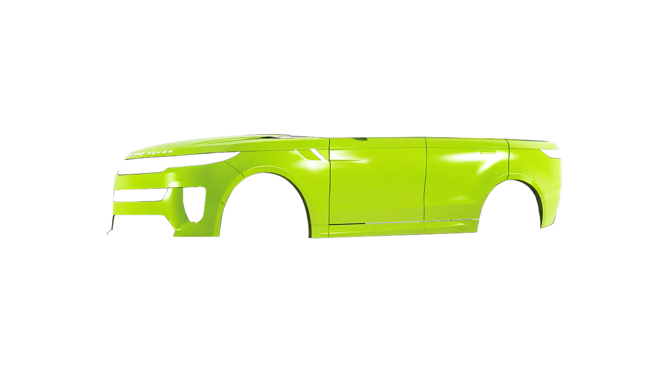Land Rover Range Rover Sport SV 2024 wrapped in Citrus Fury Gloss (ORACAL 970RA-173G), front three-quarter view