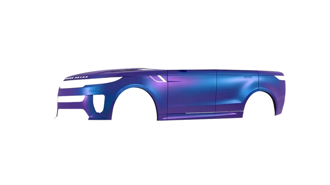 Land Rover Range Rover Sport SV 2024 wrapped in Matt Purple Blue Iridescent (KPMF K75566), front three-quarter view