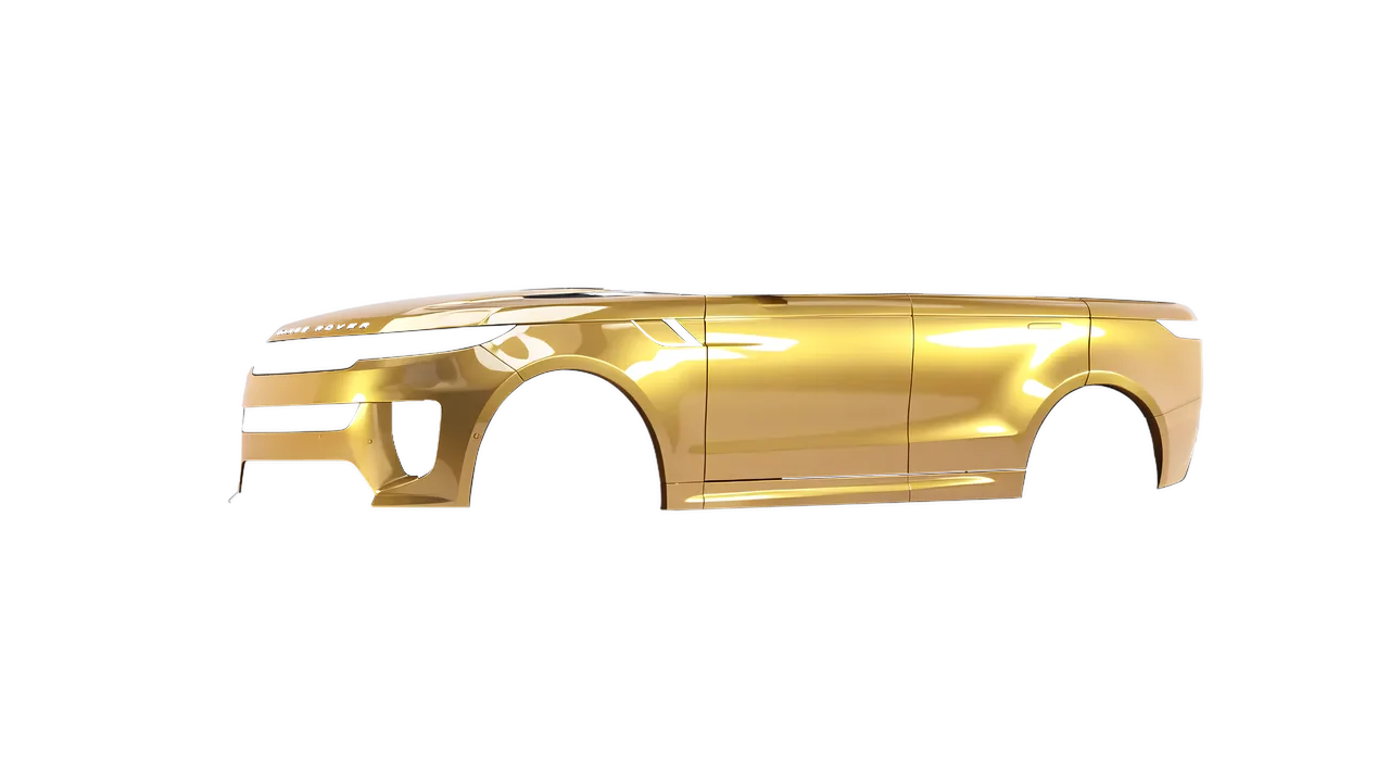 Land Rover Range Rover Sport SV 2024 wrapped in Divine Gold Gloss (ORACAL 970RA-995G), front three-quarter view