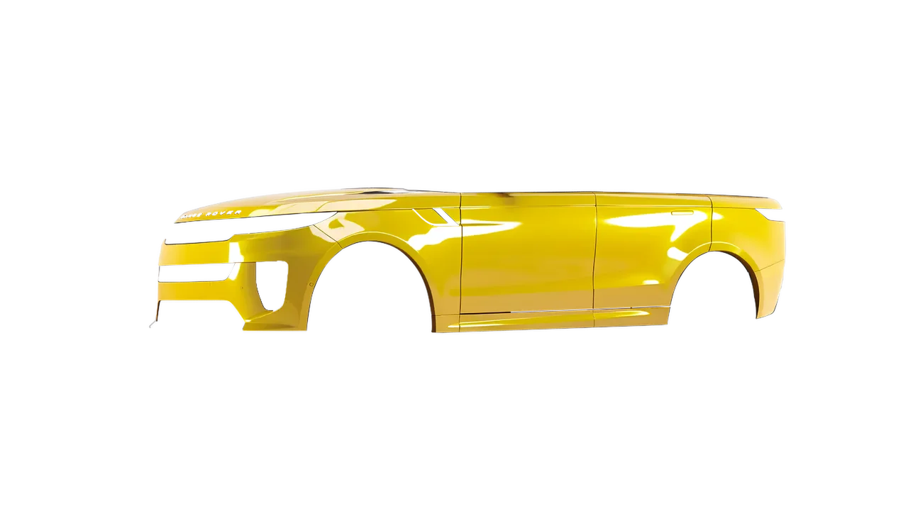 Land Rover Range Rover Sport SV 2024 wrapped in Post Office Yellow Gloss (ORACAL 970RA-208G), front three-quarter view