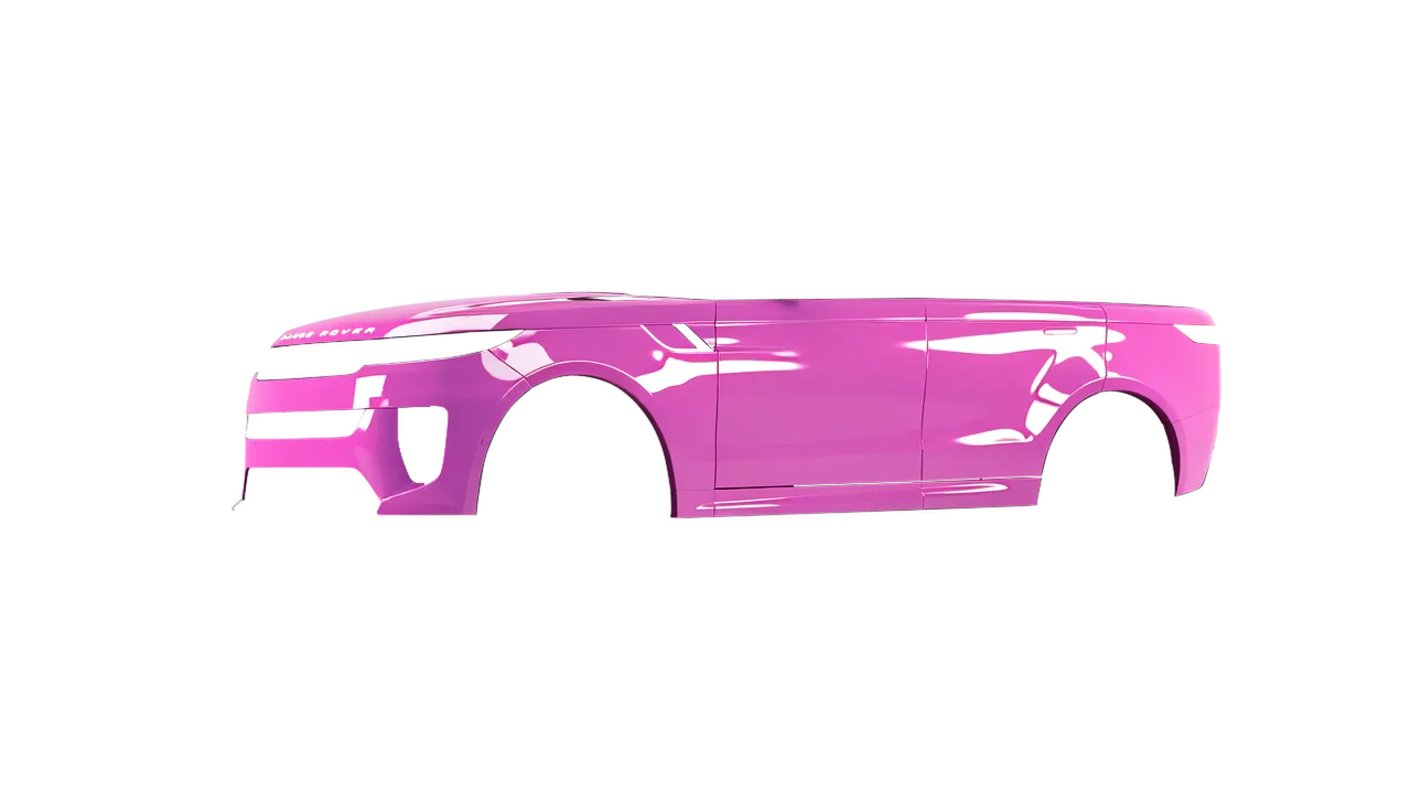 Land Rover Range Rover Sport SV 2024 wrapped in Soft Pink Gloss (ORACAL 970RA-045G), front three-quarter view