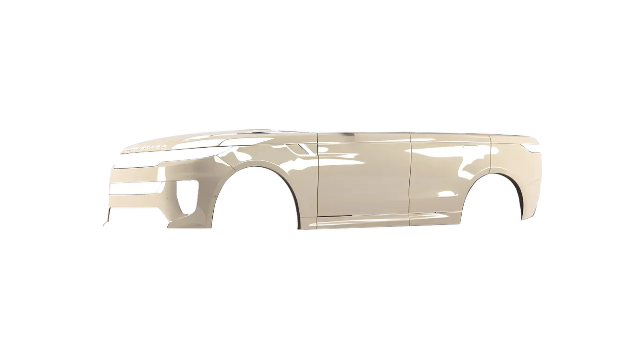 Land Rover Range Rover Sport SV 2024 wrapped in Taxibeige Gloss (ORACAL 970RA-809G), front three-quarter view