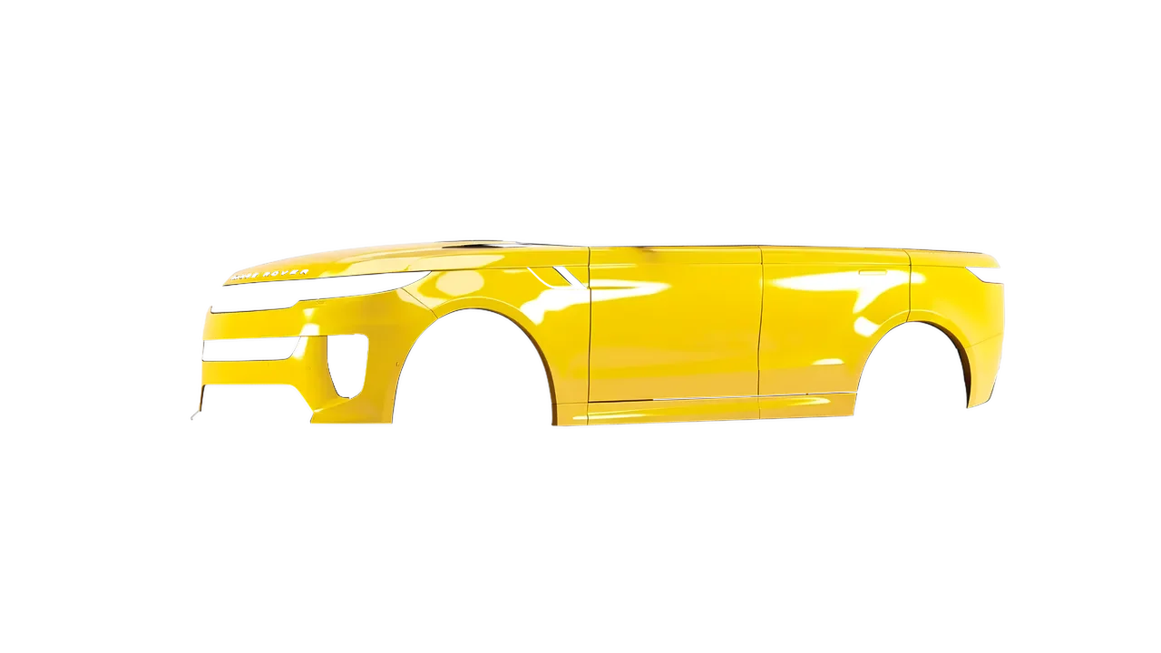 Land Rover Range Rover Sport SV 2024 wrapped in Traffic Yellow Gloss (ORACAL 970RA-216G), front three-quarter view