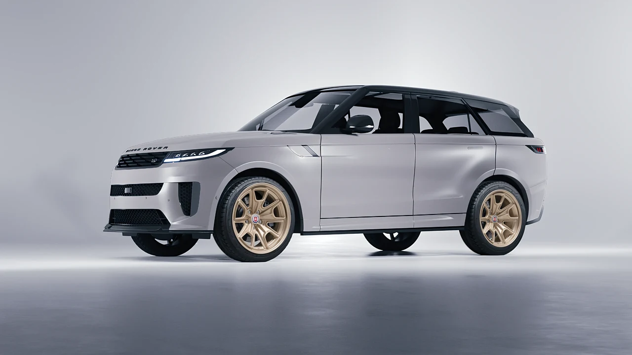 Land Rover Range Rover Sport SV 2024 on HRE Performance Wheels 427M forged wheels, front three-quarter view