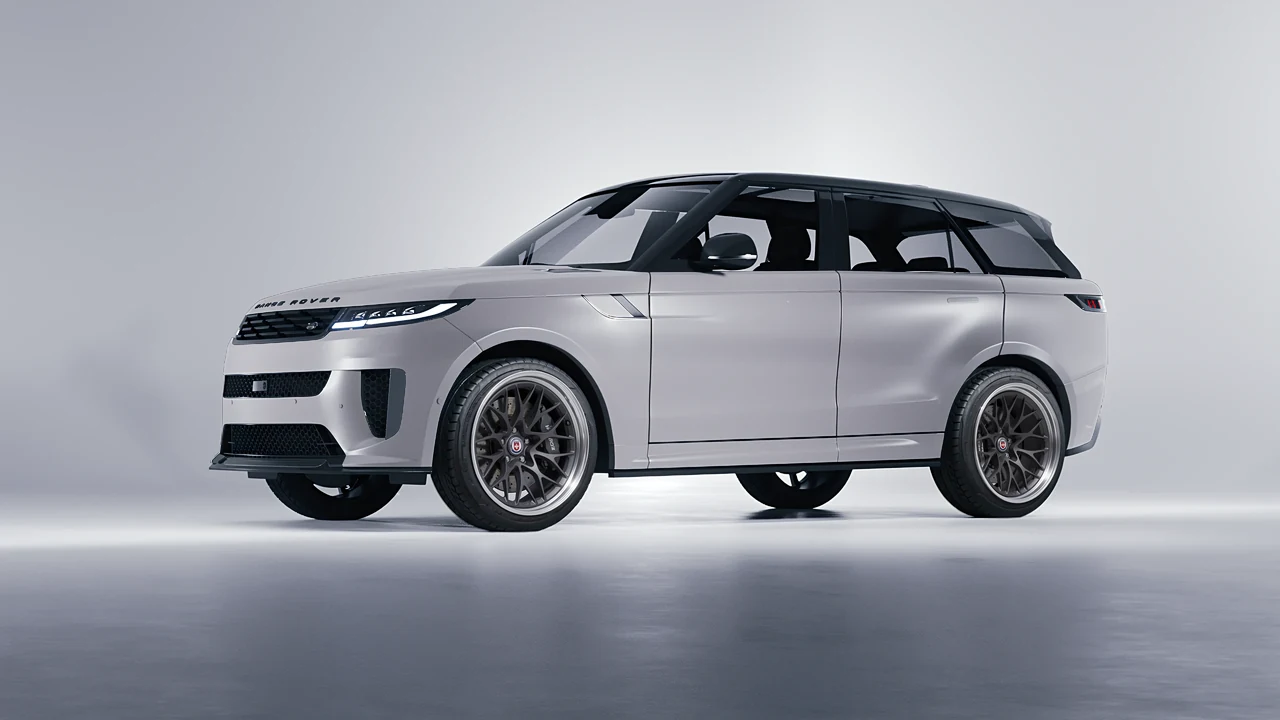 Land Rover Range Rover Sport SV 2024 on HRE Performance Wheels 520 forged wheels, front three-quarter view