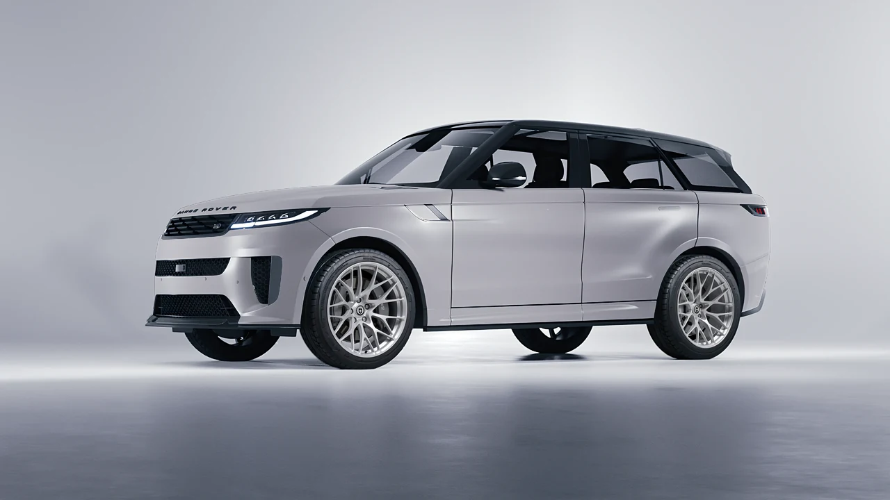 Land Rover Range Rover Sport SV 2024 on HRE Performance Wheels 520M forged wheels, front three-quarter view