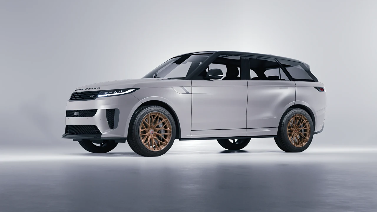 Land Rover Range Rover Sport SV 2024 on HRE Performance Wheels S200H forged wheels, front three-quarter view