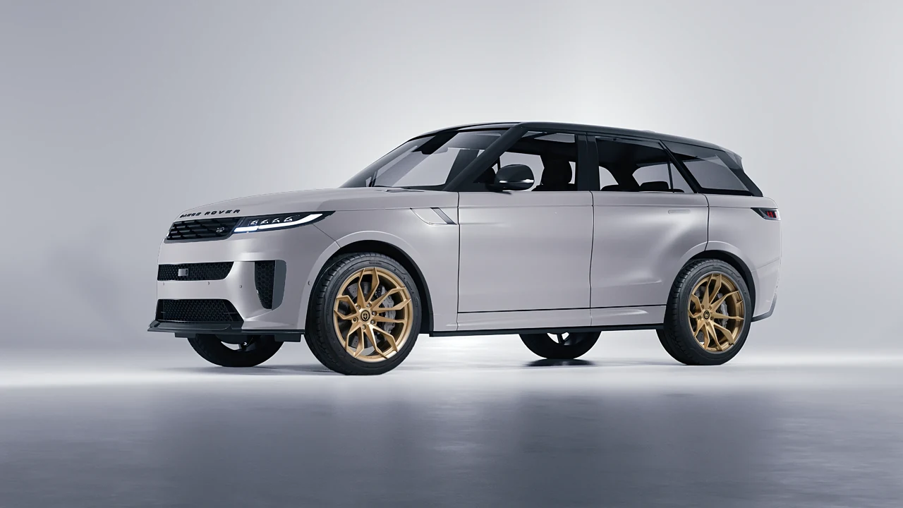 Land Rover Range Rover Sport SV 2024 on HRE Performance Wheels S201H forged wheels, front three-quarter view