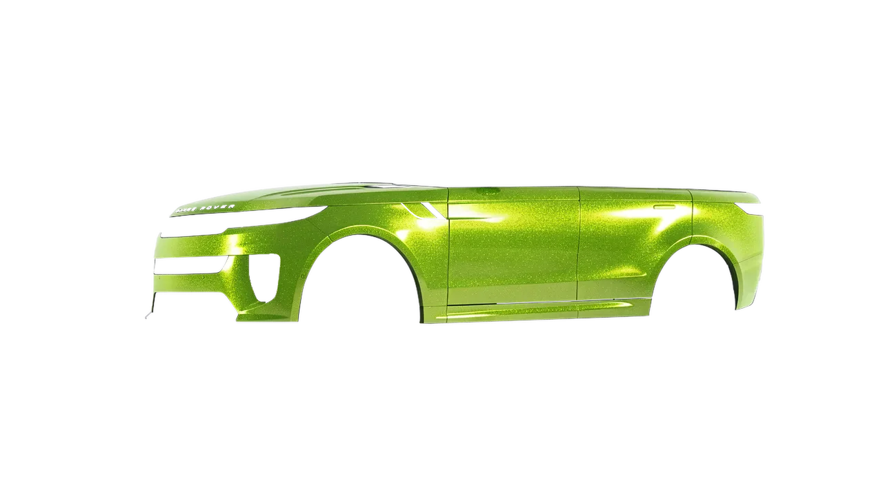 Land Rover Range Rover Sport SV 2024 wrapped in Citrus Fury Gloss (ORACAL 970RA-183G), front three-quarter view