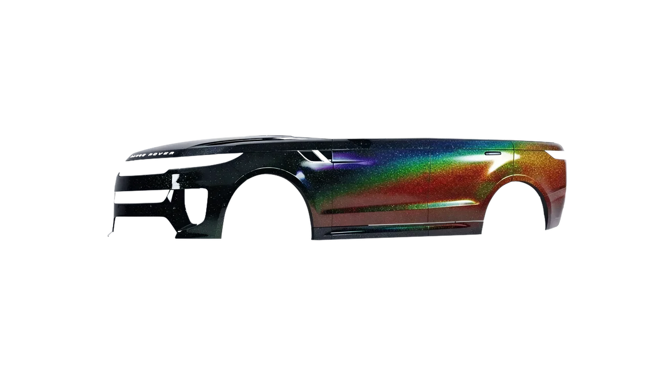 Land Rover Range Rover Sport SV 2024 wrapped in Morpheus Black Starlight Gloss (KPMF K75470), front three-quarter view
