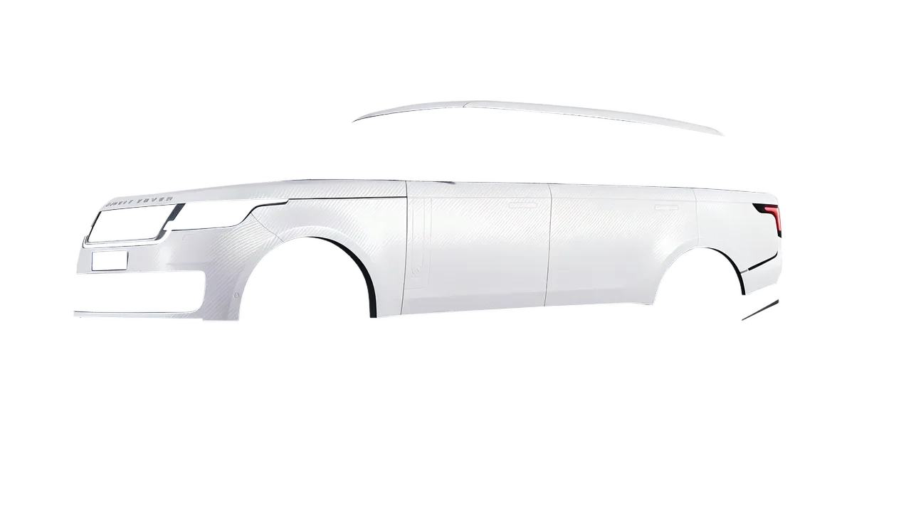Land Rover Range Rover SV LWB Serenity 2022 wrapped in Carbon Fiber White (Avery Dennison SW900-115-X), front three-quarter view