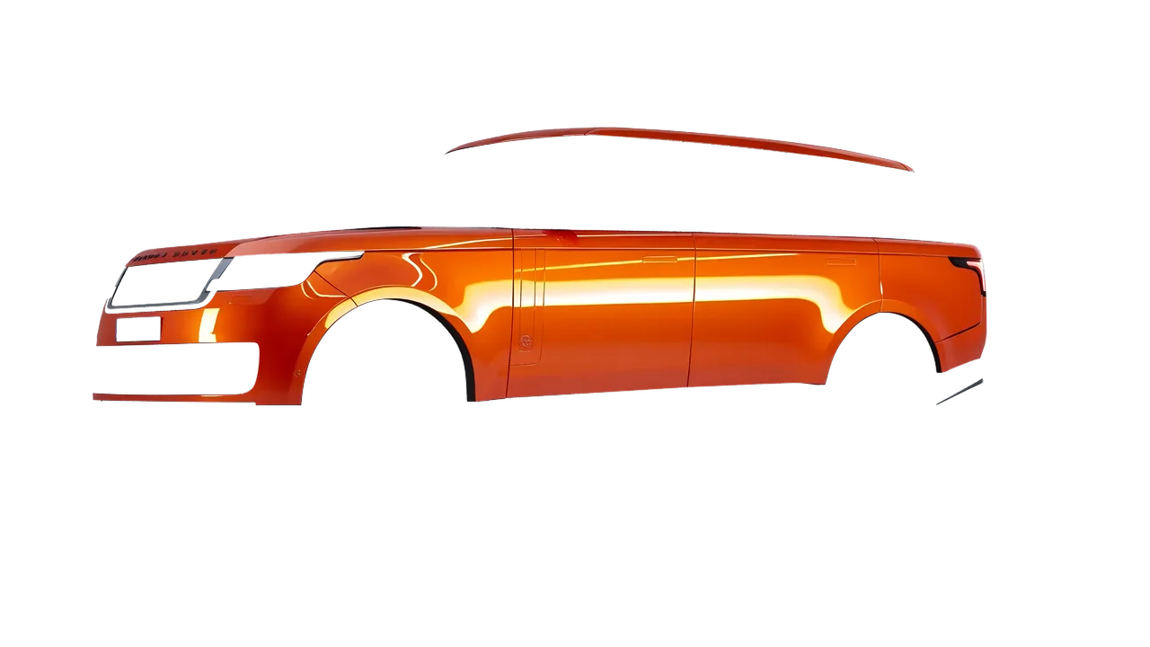 Land Rover Range Rover SV LWB Serenity 2022 wrapped in Fiery Orange (3M G364), front three-quarter view