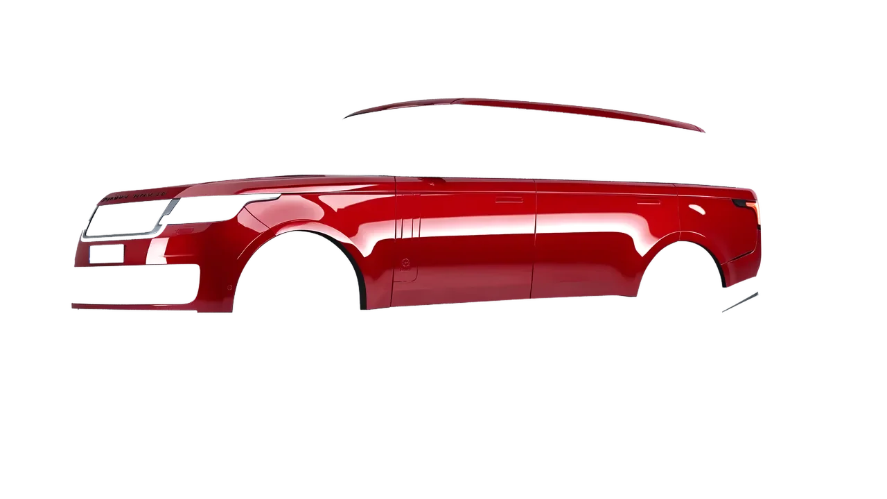 Land Rover Range Rover SV LWB Serenity 2022 wrapped in Hot Rod Red (3M G13), front three-quarter view