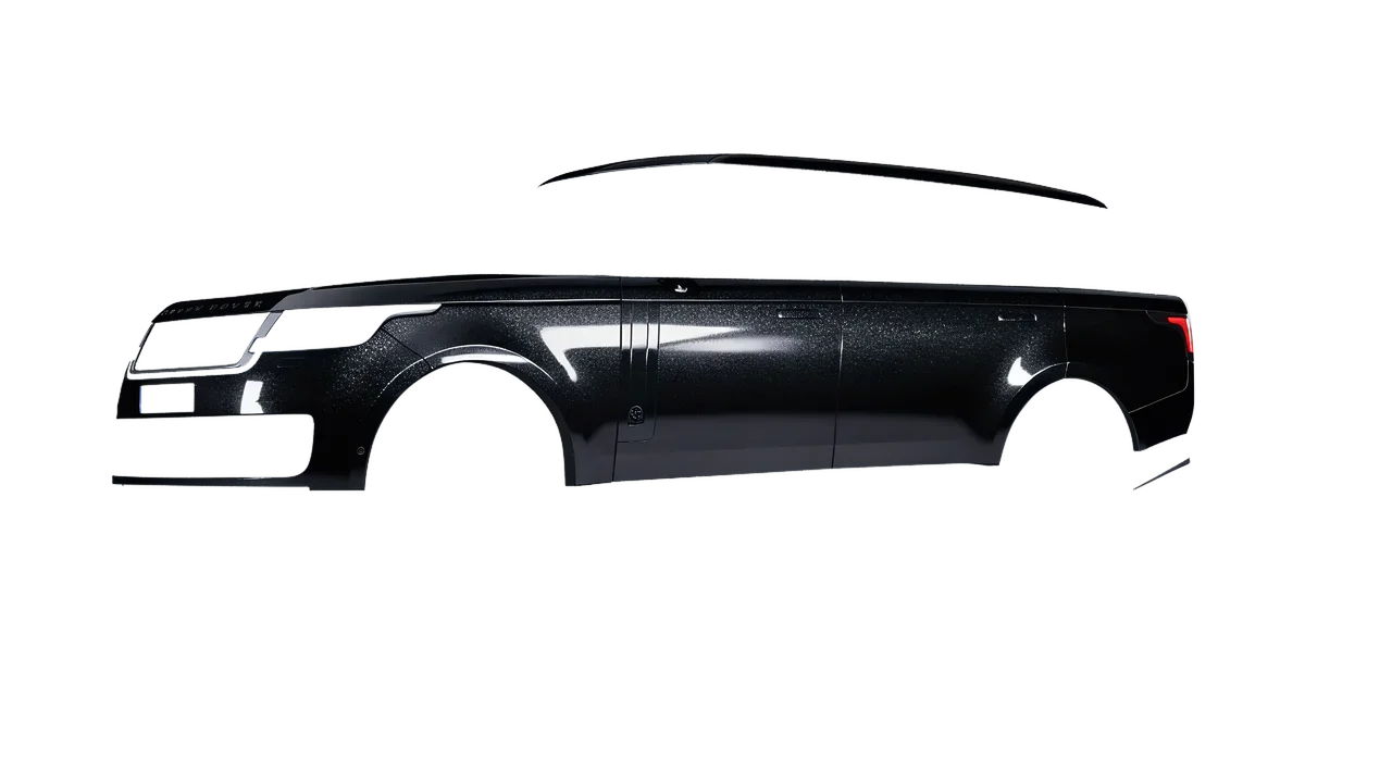 Land Rover Range Rover SV LWB Serenity 2022 wrapped in Mystery Black (Avery Dennison SW900-184-M), front three-quarter view