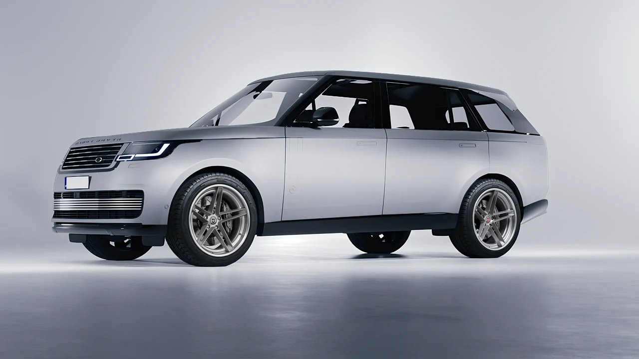 Land Rover Range Rover SV LWB Serenity 2022 on HRE Performance Wheels G-Code forged wheels, front three-quarter view