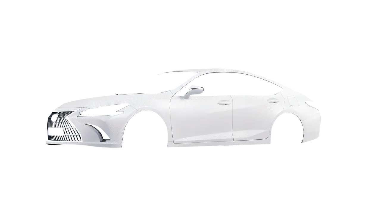 Lexus ES 2022 wrapped in Carbon Fiber White (Avery Dennison SW900-115-X), front three-quarter view